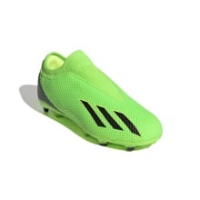 adidas Fussballschuhe X Speedportal.3 LL FG (ohne Schnürsenkel, für feste Böden) grün Kinder